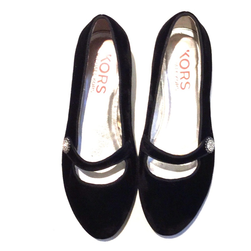 Michael Kors black velvet Mary Janes girls size 4M